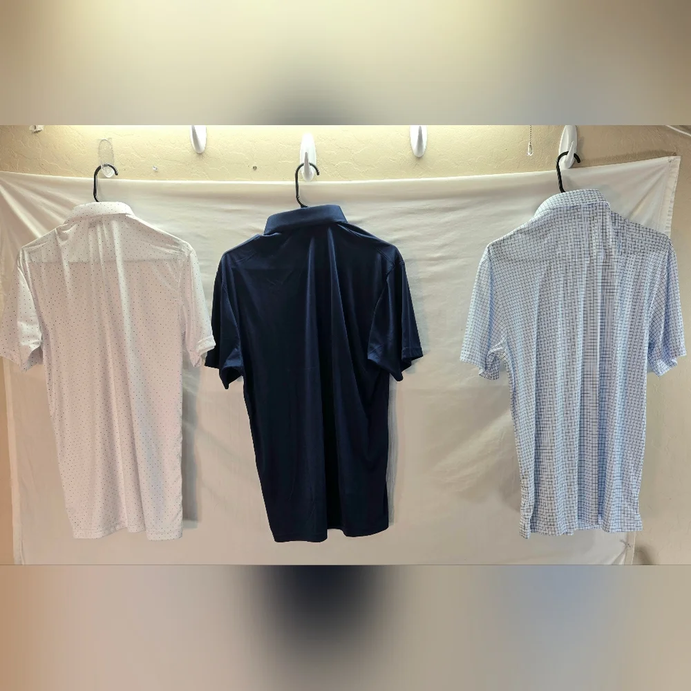 Lot of 3 Collars and Co Men's Size Medium Polo Dress Shirts NWT & NWOT.